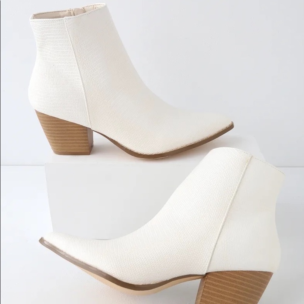 Snake Pointed Toe Ankle Booties - image 6